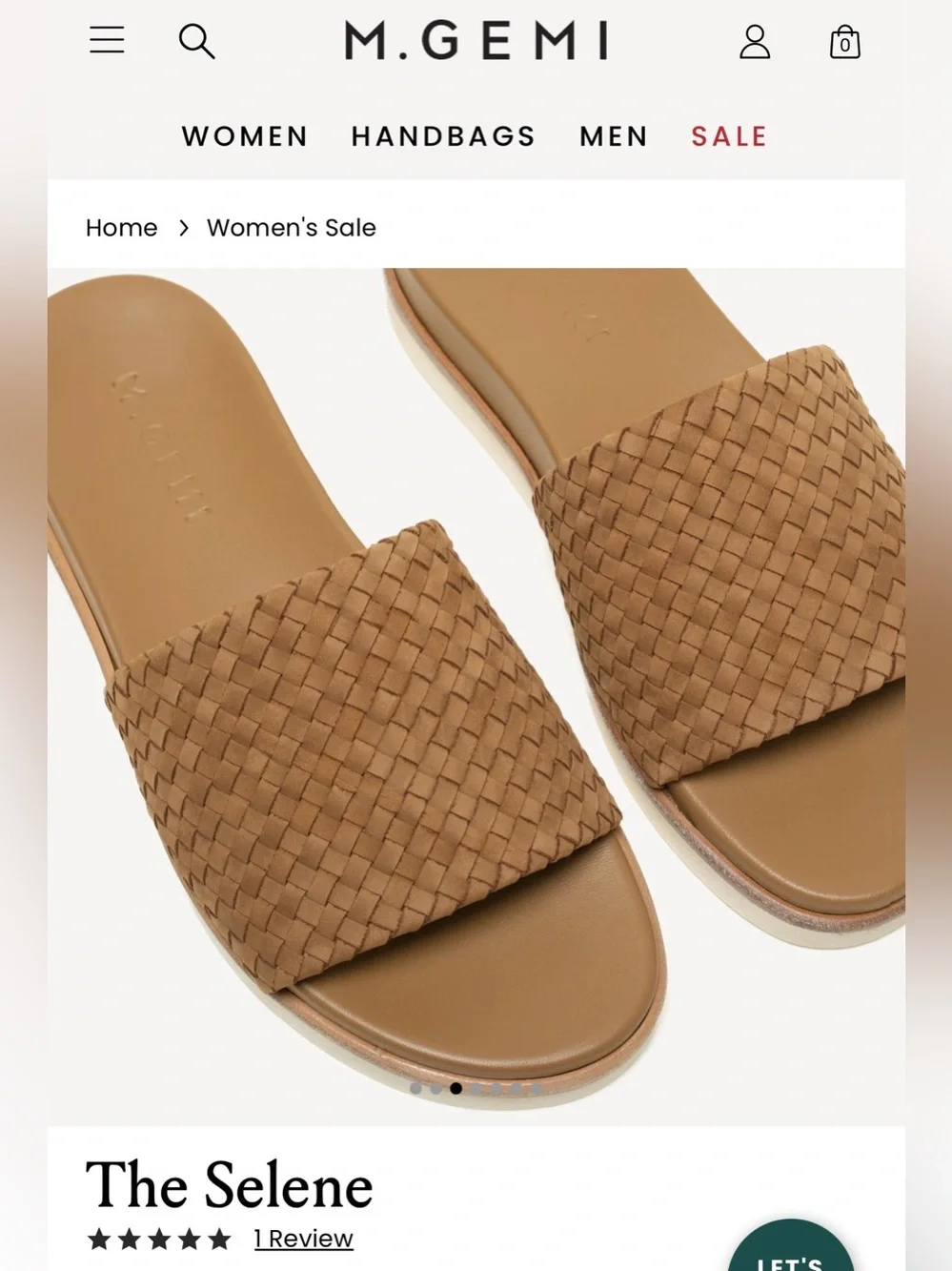 M. GEMI US 7.5 Selene Brown (Luggage) Woven Leather Slides Orig$275 Exc Cond